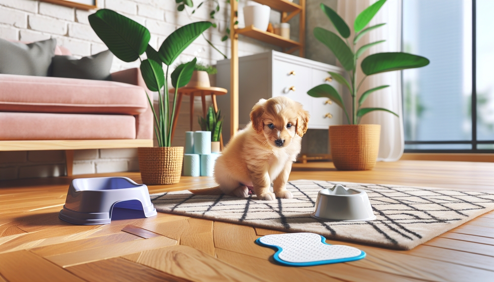 img of how to potty train a puppy in an apartment