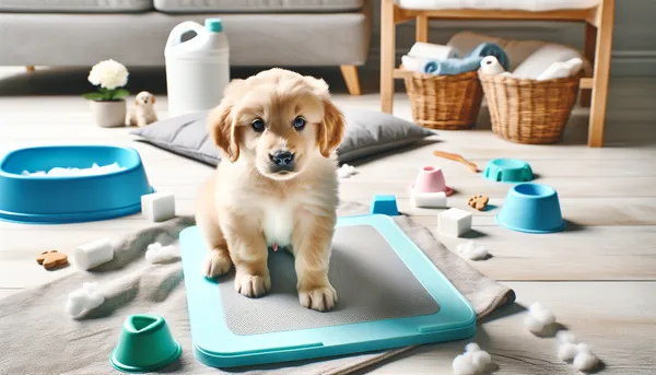 img of how to potty train a puppy on pads fast
